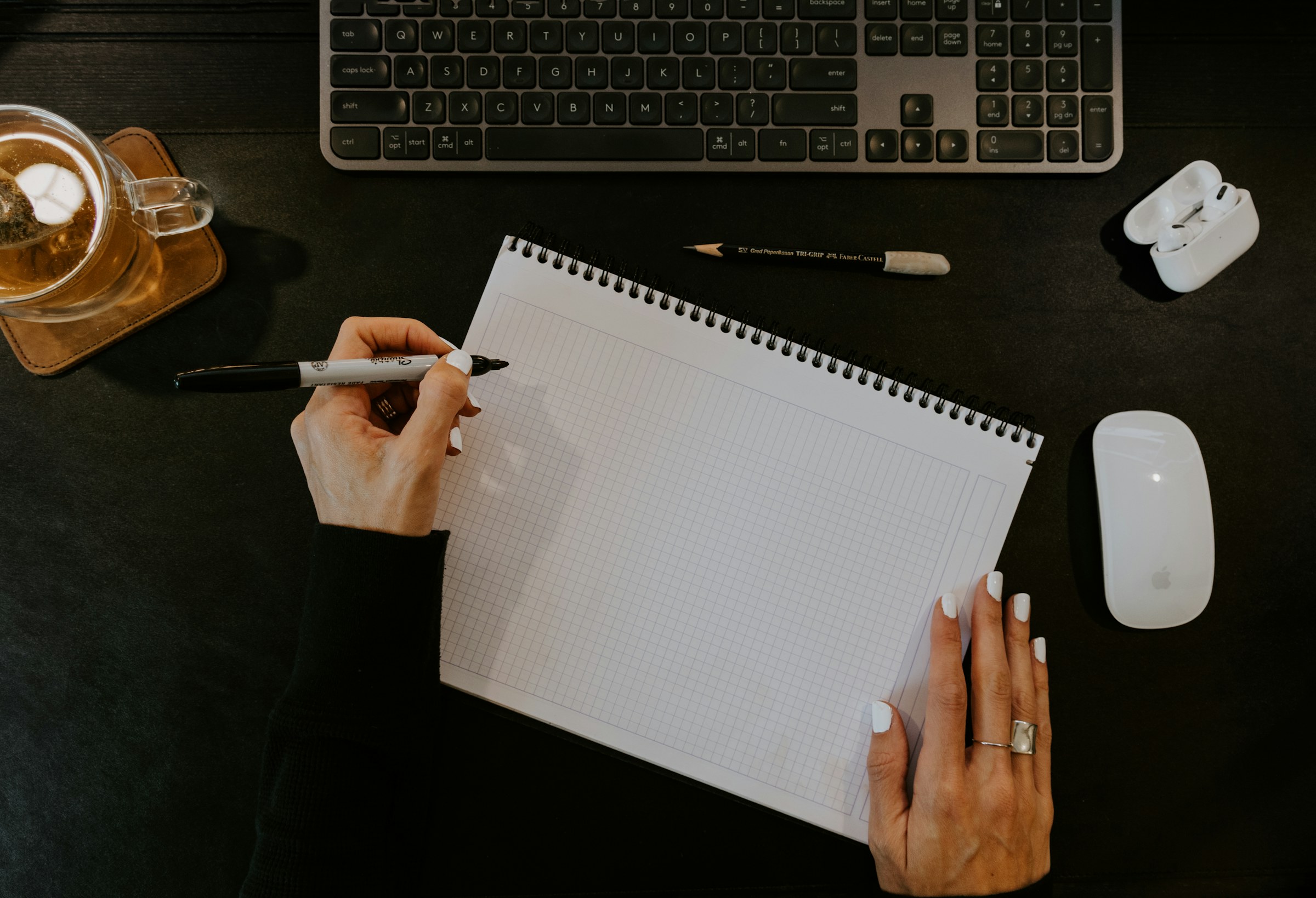 Desk and notebook